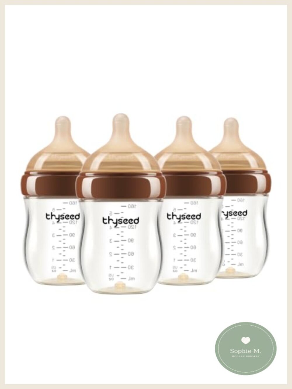 Anti-Colic Glass Baby Bottle Breastfed Infants Slow Flow Nipple 5 oz 4 Pack
